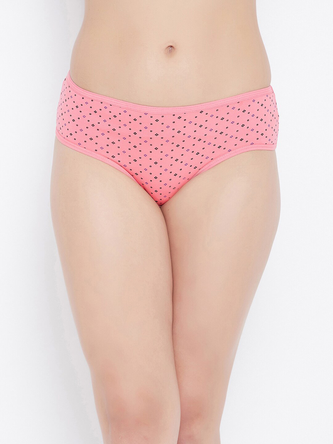 

Clovia Women Peach-Coloured & Blue Printed Cotton Hipster Briefs