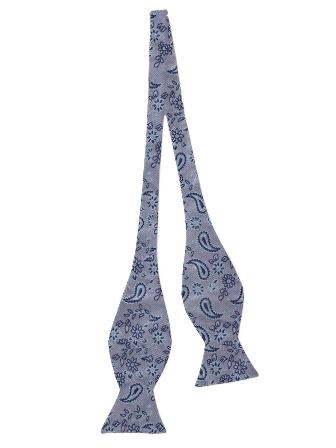 

Blacksmith Men Blue & Grey Printed Bow Tie