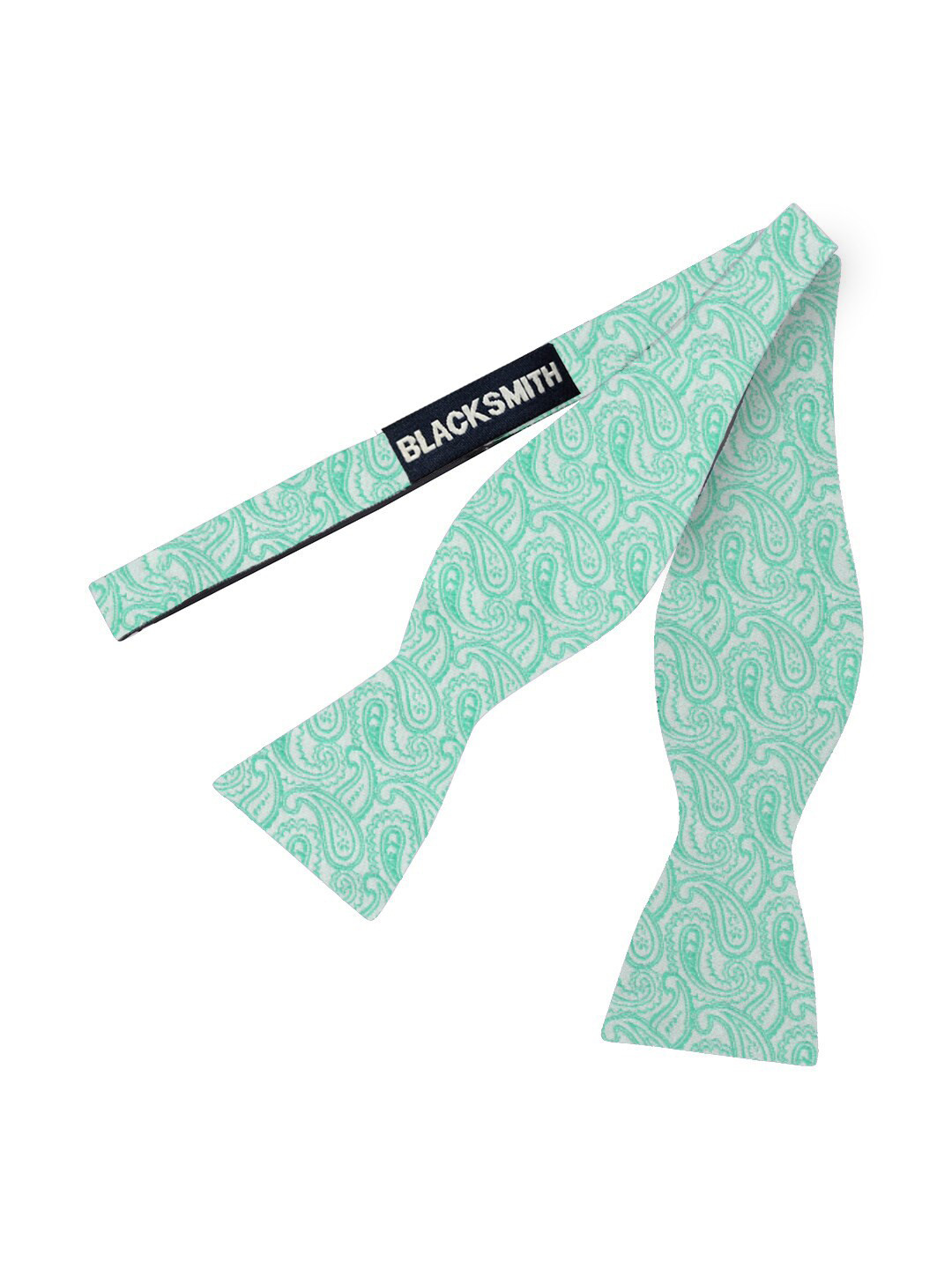 

Blacksmith Men Green & White Printed Bow Tie