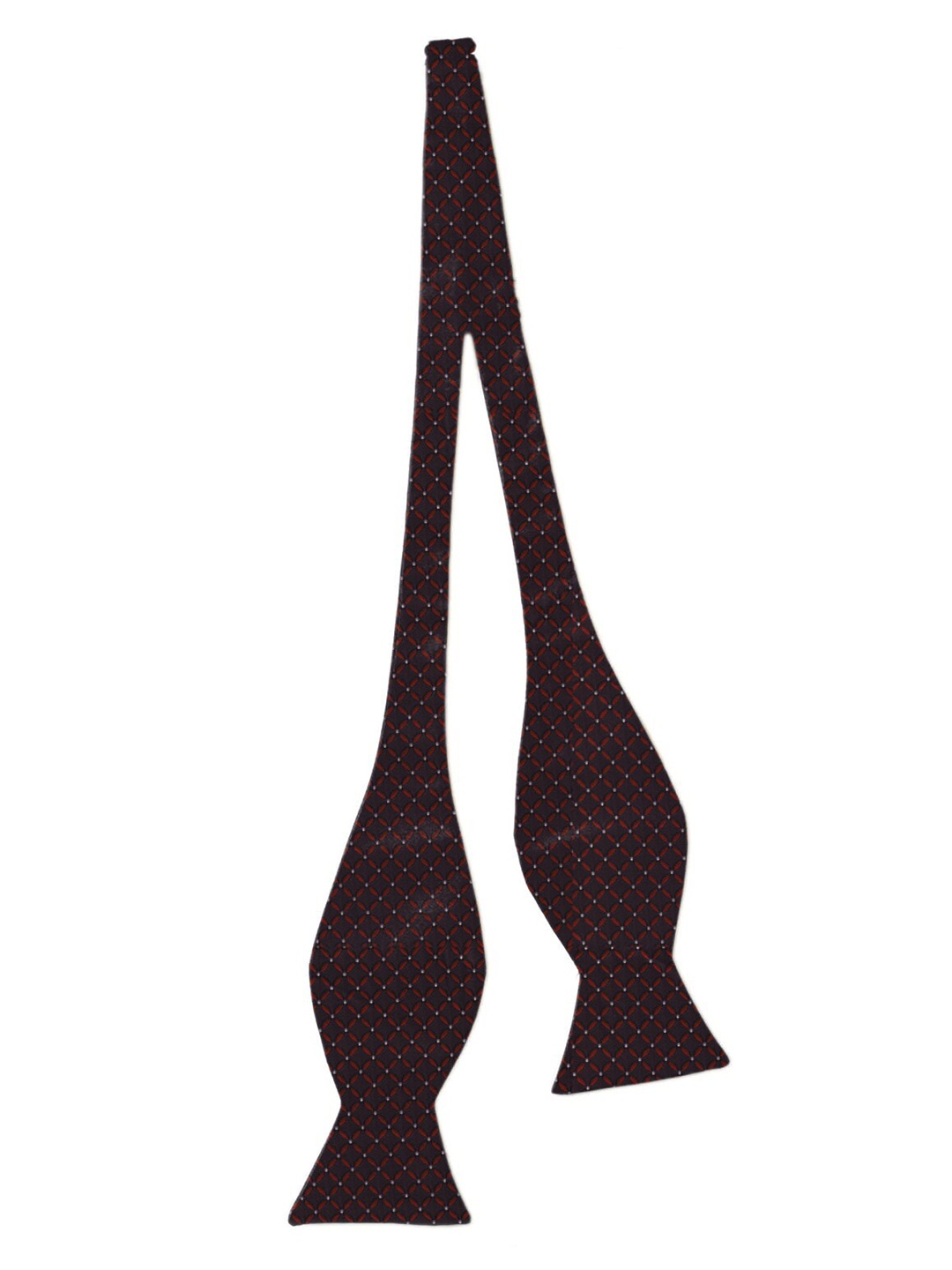 

Blacksmith Men Maroon & White Checked Bow Tie