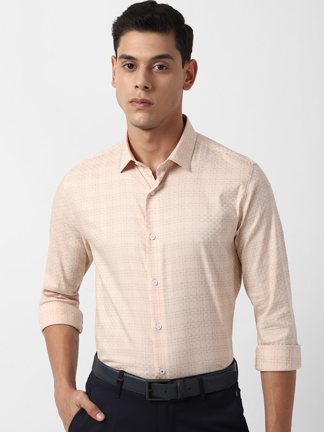 

Louis Philippe Sport Men Beige Self Design Slim Fit Opaque Casual Shirt