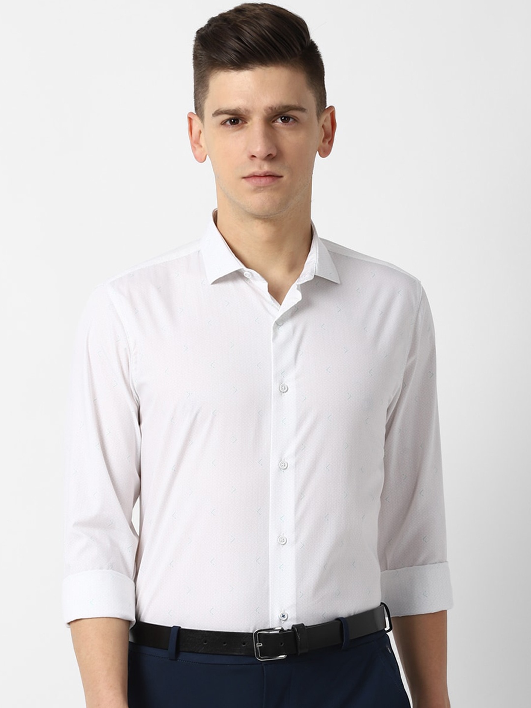 

Louis Philippe Sport Men White Slim Fit Opaque Printed Casual Shirt