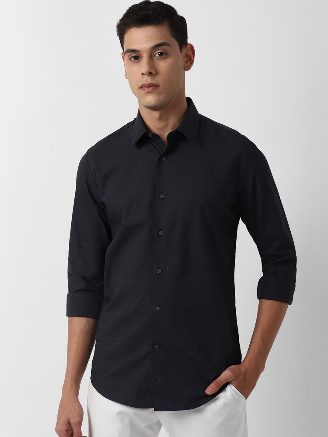 

Louis Philippe Sport Men Navy Blue Slim Fit Pure Cotton Casual Shirt