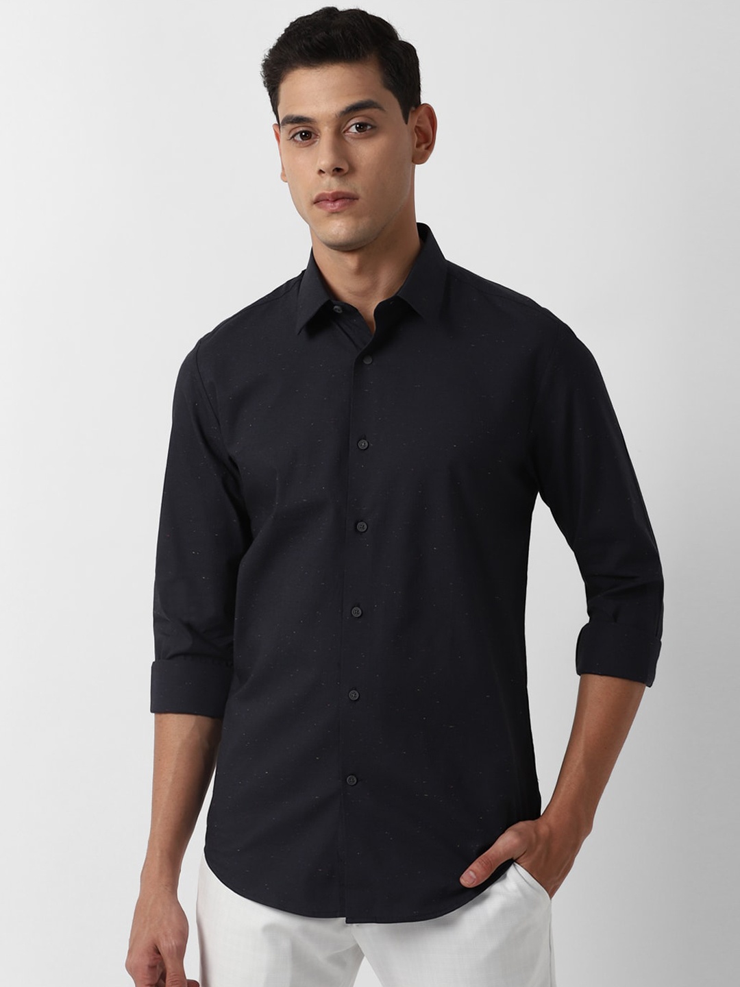 

Louis Philippe Sport Men Navy Blue Slim Fit Pure Cotton Casual Shirt