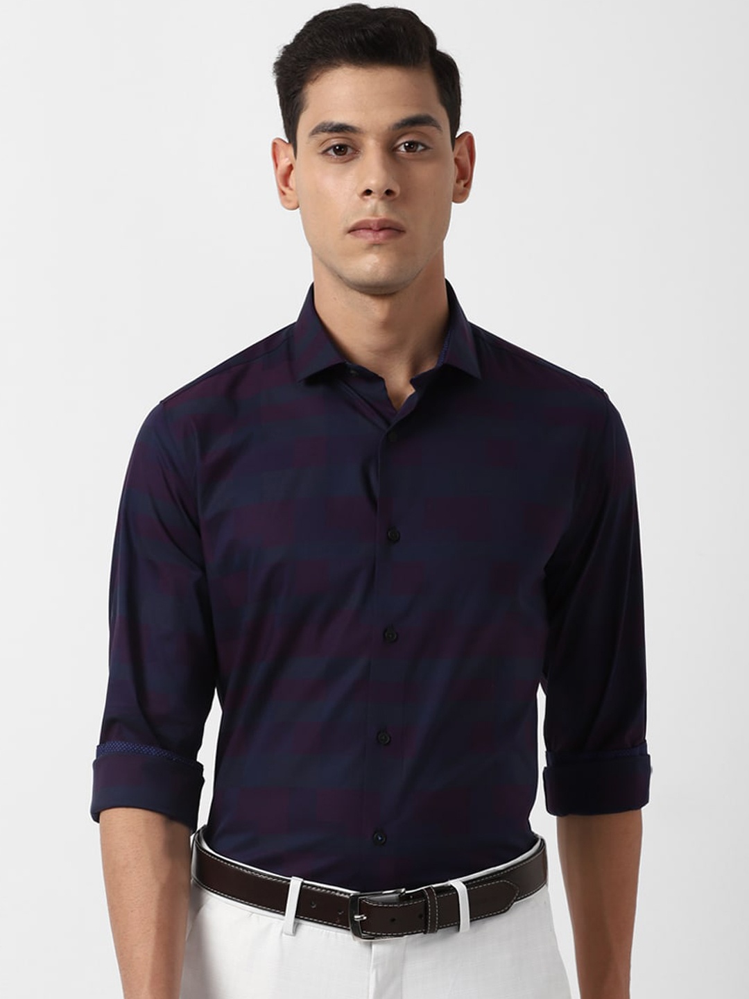 

Louis Philippe Sport Men Navy Blue Slim Fit Pure Cotton Casual Shirt