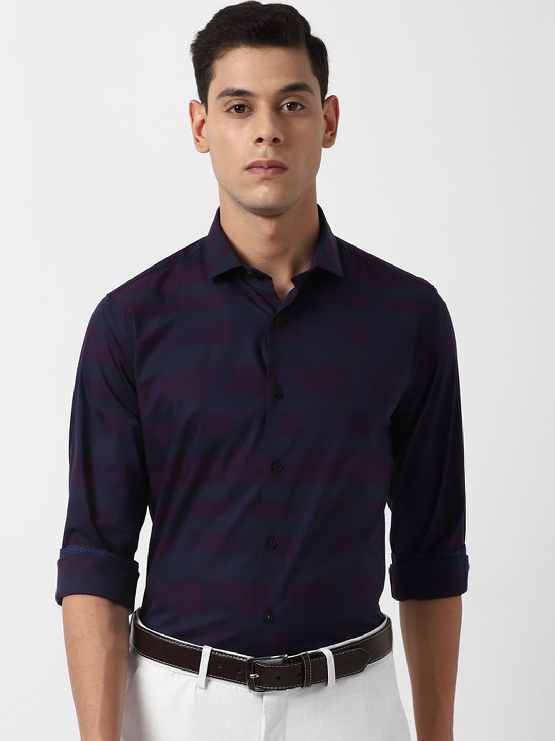 

Louis Philippe Sport Men Navy Blue Slim Fit Pure Cotton Casual Shirt