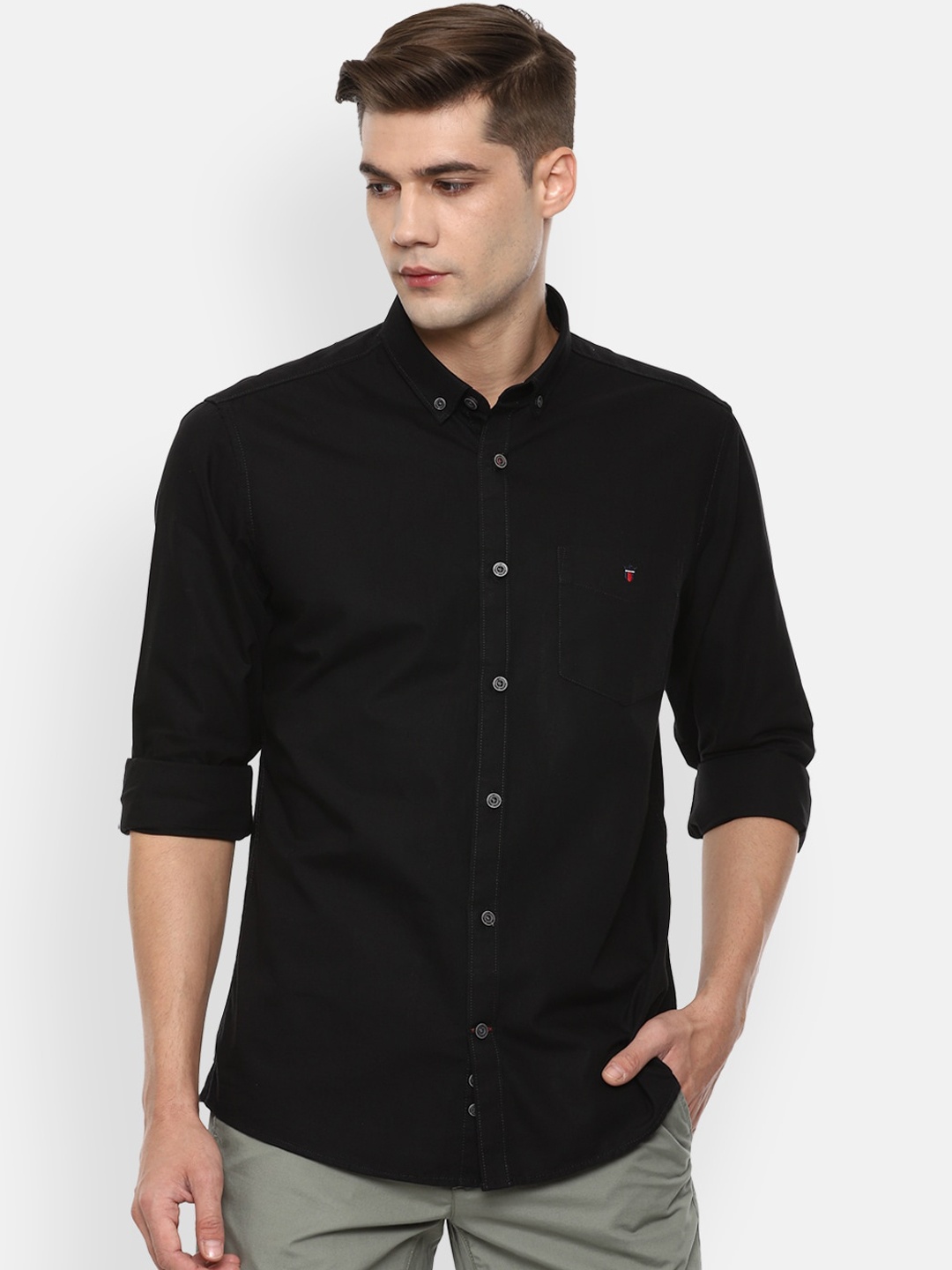 

Louis Philippe Sport Men Black Slim Fit Pure Cotton Casual Shirt