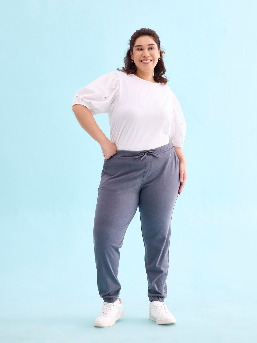 

Go Colors Women Navy Blue Track Pants