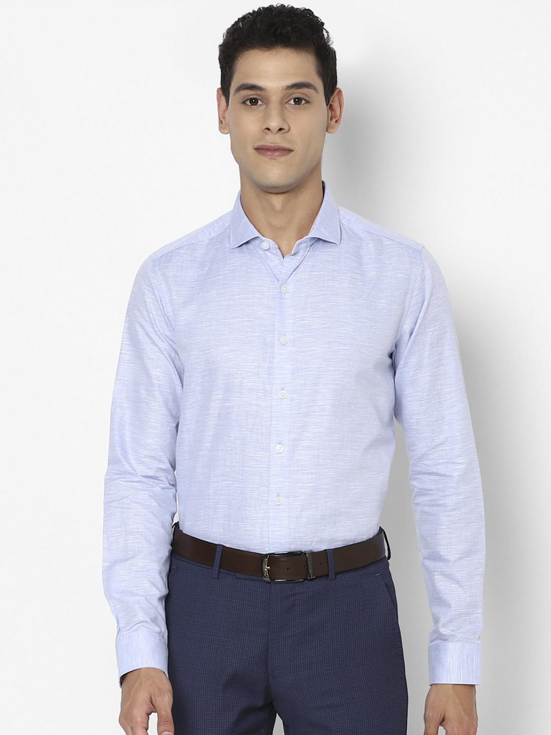 

SIMON CARTER LONDON Men Blue Slim Fit Opaque Pure Cotton Formal Shirt
