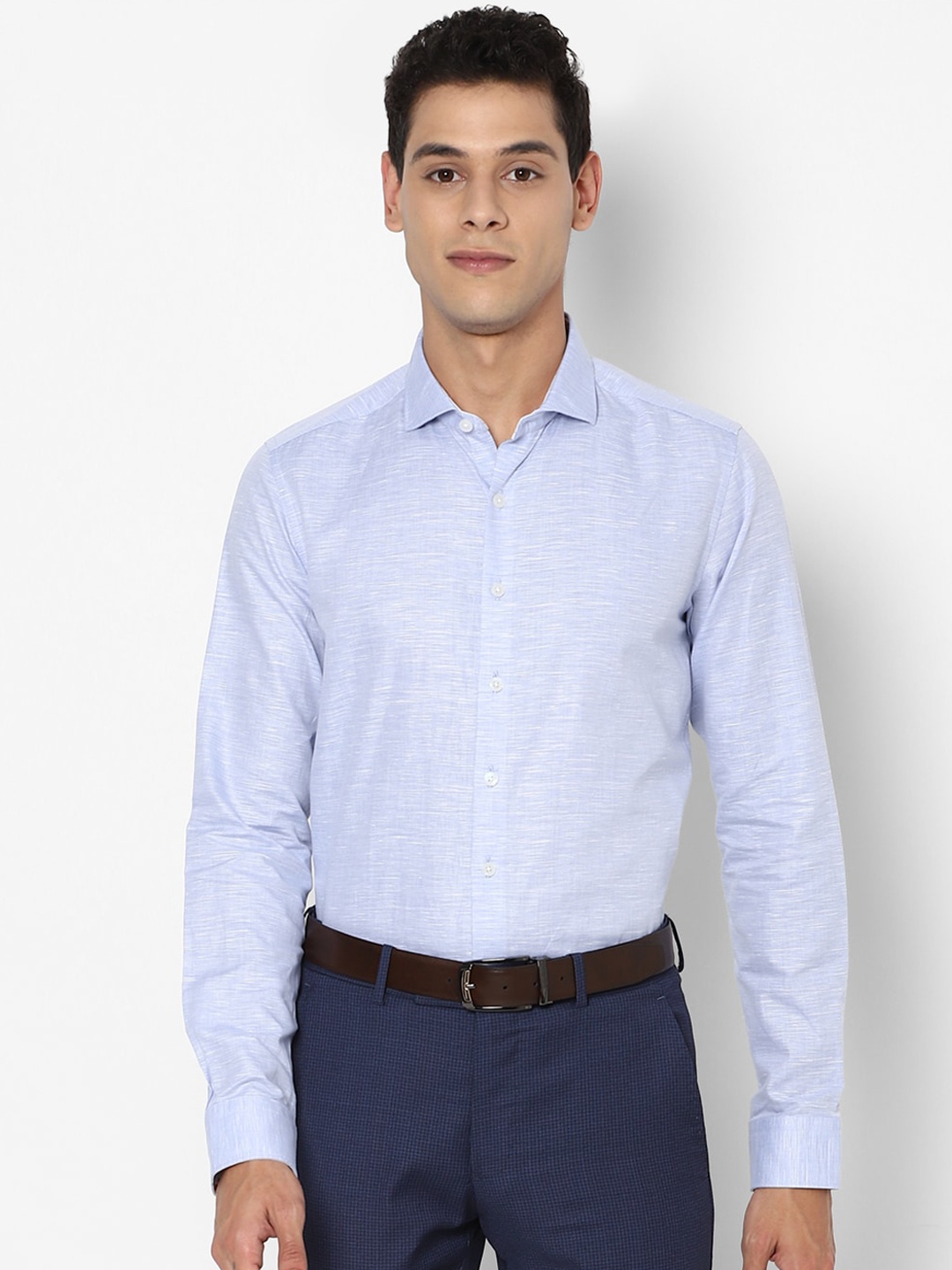 

SIMON CARTER LONDON Men Blue Slim Fit Opaque Pure Cotton Formal Shirt
