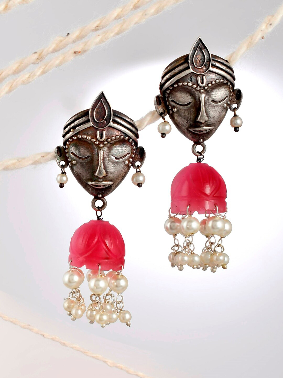 

Infuzze Pink Contemporary Jhumkas Earrings