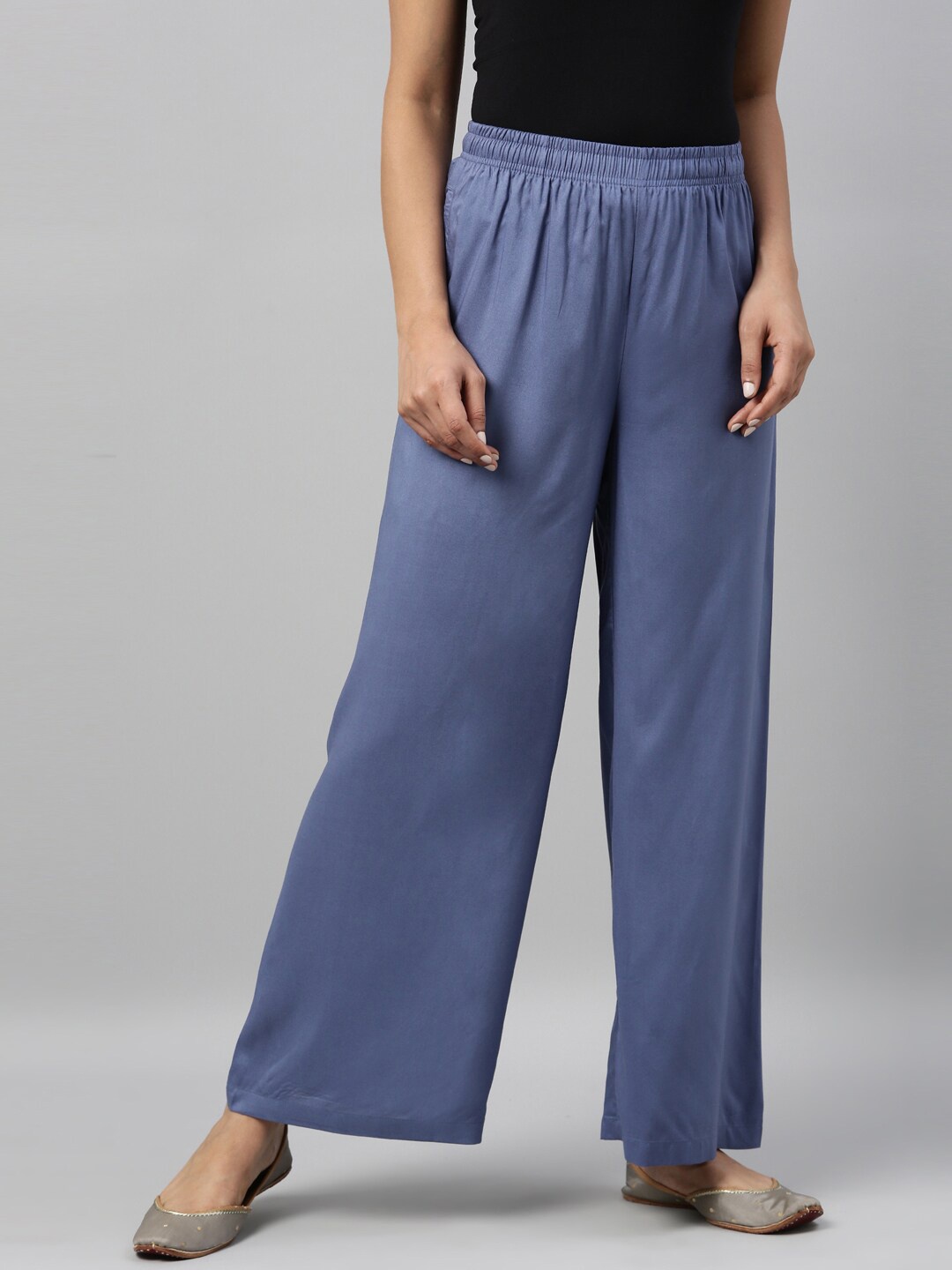 

Go Colors Women Blue Ethnic Palazzos