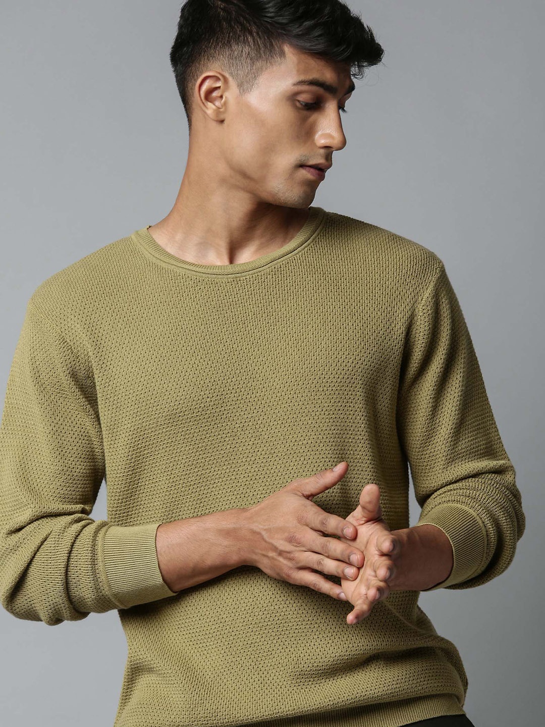 

RARE RABBIT Men Torino Slim Fit Sweater, Olive