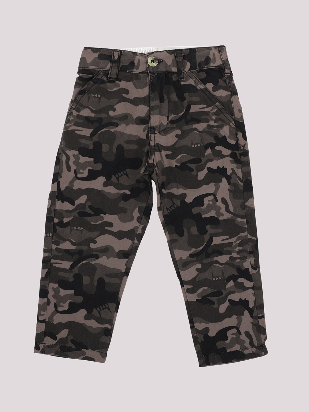 

Infant Boys Khaki & Olive Green Camouflage Printed Pure Cotton Pant