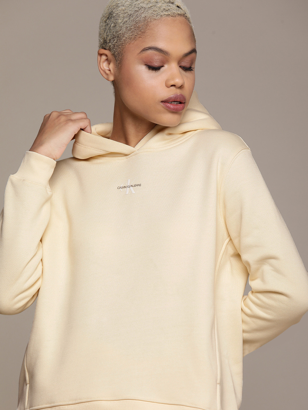 

Calvin Klein Jeans Women Beige Hooded Sweatshirt
