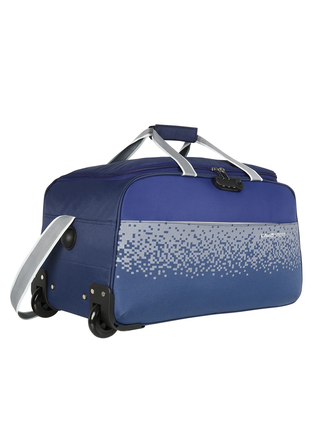 

LAVIE SPORT Unisex Blue & Grey Printed Wheel Cabin Size Duffel Bag
