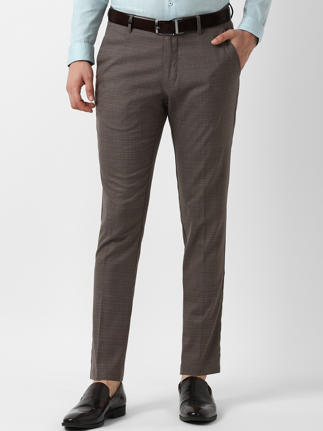

Louis Philippe Sport Men Brown Checked Slim Fit Formal Trousers