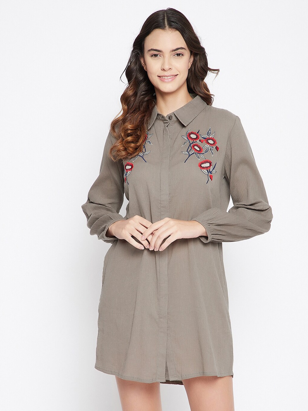 

Clovia Grey Embroidered Nightdress
