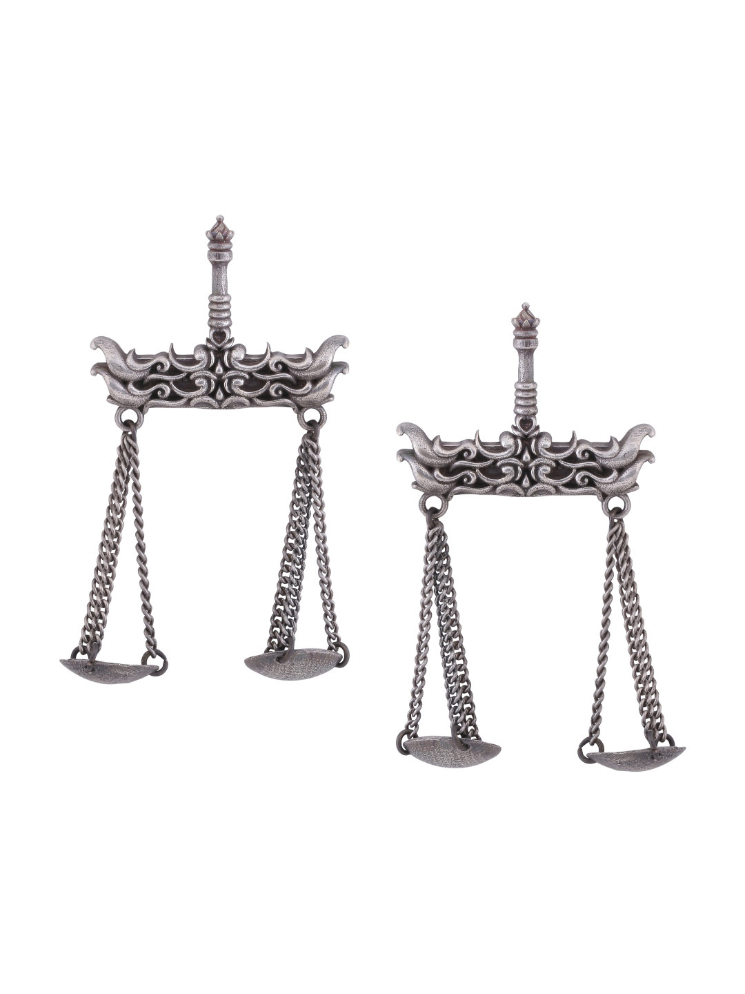 

Infuzze Silver-Toned Contemporary Drop Earrings