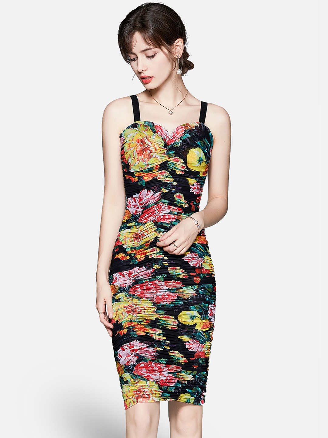 

JC Collection Black Floral Bodycon Dress