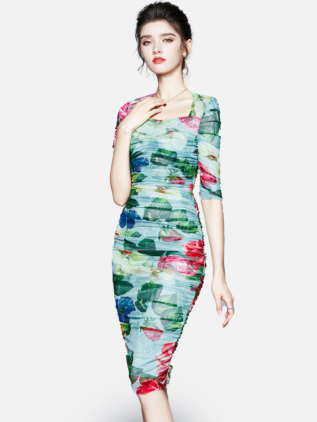 

JC Collection Green Floral Dress