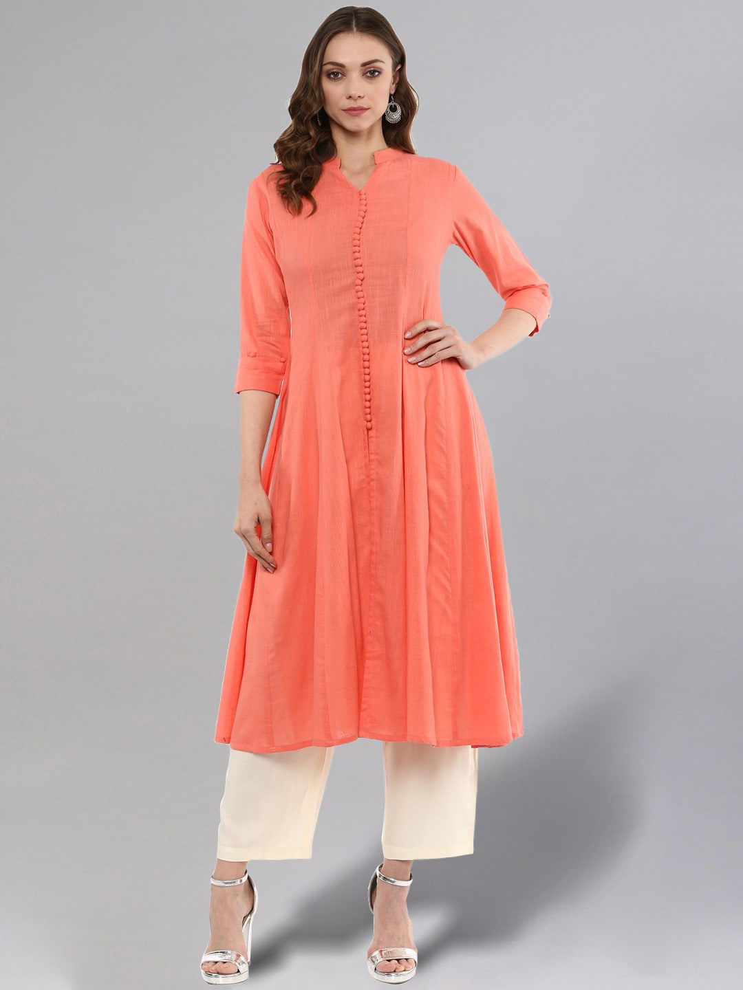 

Idalia Women Peach-Coloured Anarkali Kurta