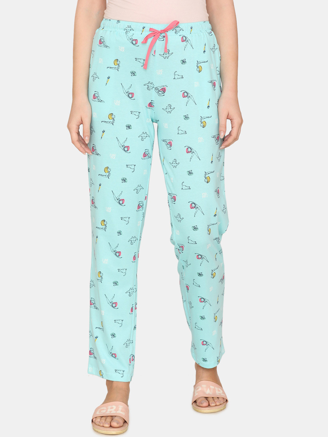 

Zivame Women Aruba Blue Cotton Pyajama