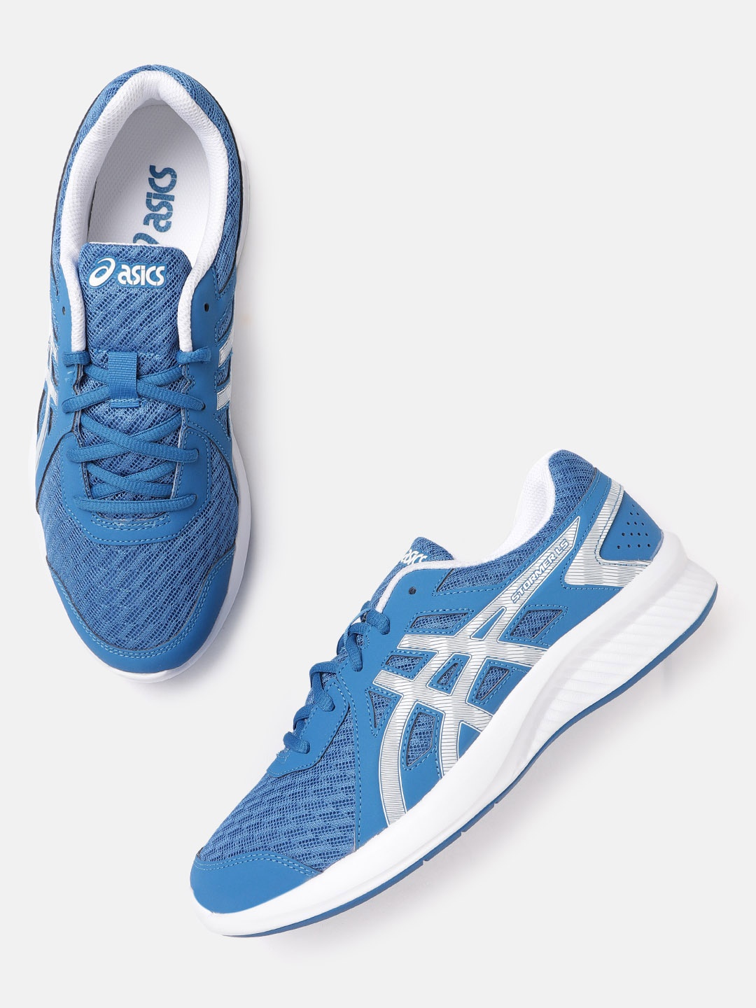 

ASICS Men Blue STORMER LS Striped Sneakers