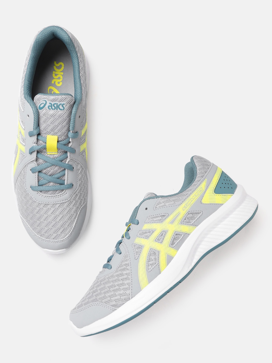 

ASICS Men Grey STORMER LS Striped Sneakers