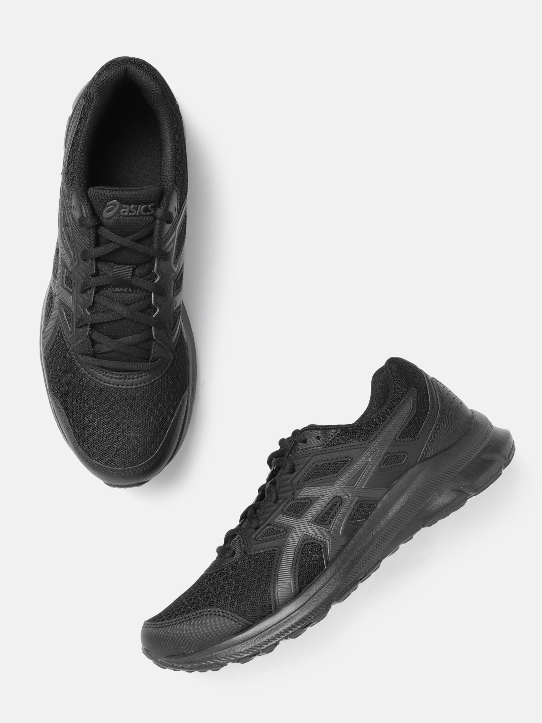 

ASICS Men Black Woven Design Jolt 3 Running Shoes