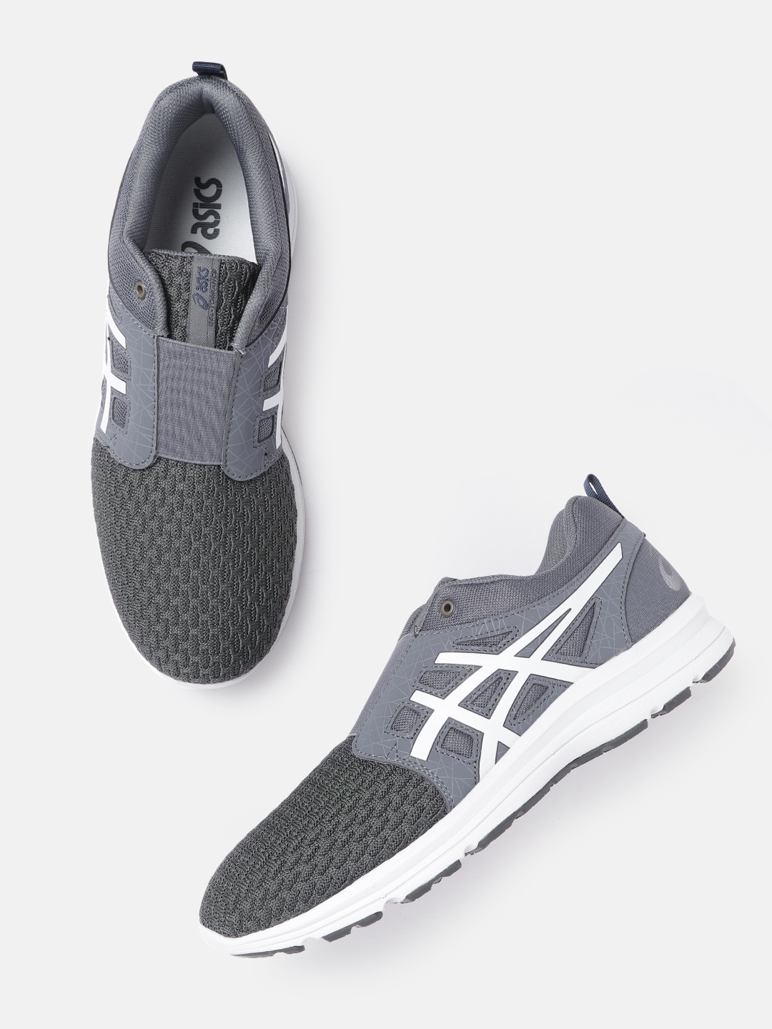 

ASICS Unisex Charcoal Grey Woven Design Gel-Torrance Slip-On Sneakers