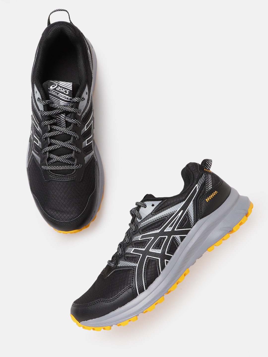 

ASICS Men Black & Grey Trail Scout 2 Woven Design Trail Running Shoes