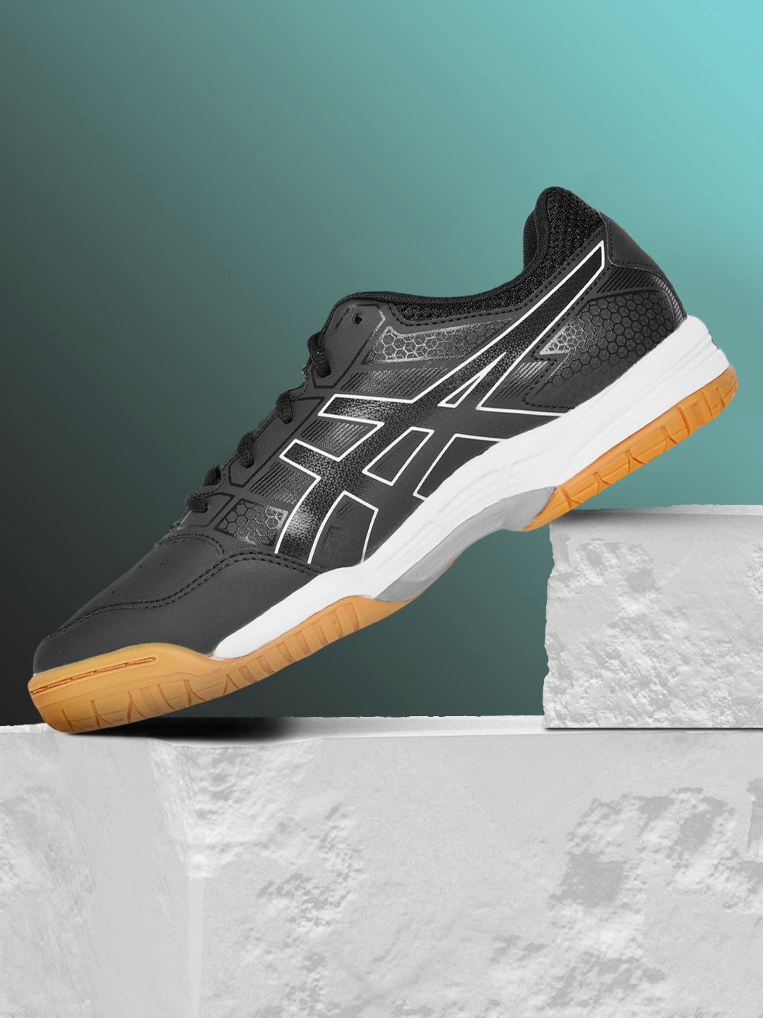 

ASICS Men Black Gel-Courtmov Solid Running Shoes with Perforation Detail