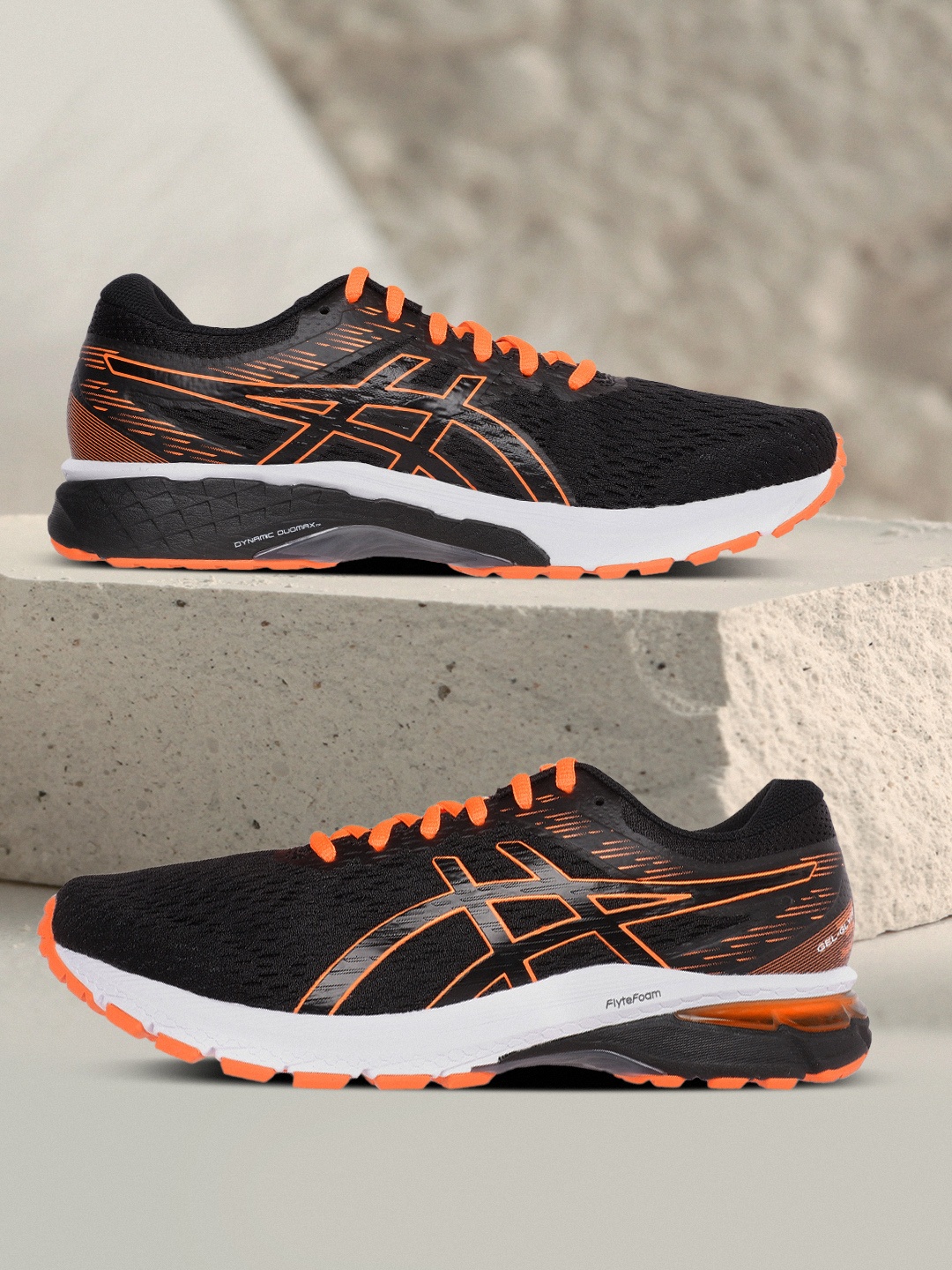 

ASICS Men Black & Orange GEL-GLYDE 3 MX Woven Design Running Shoes