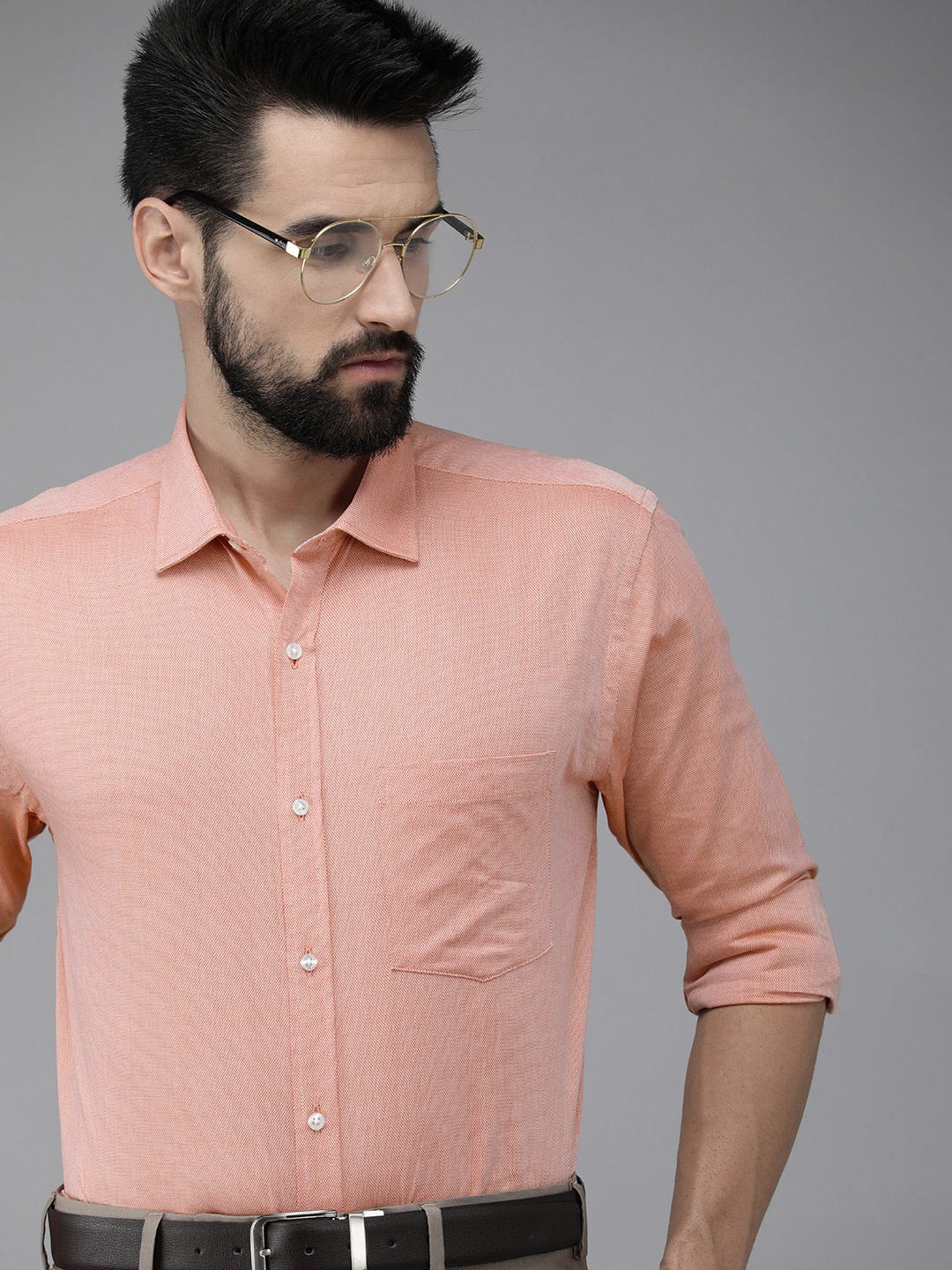 

Park Avenue Men Orange Slim Fit Formal Shirt