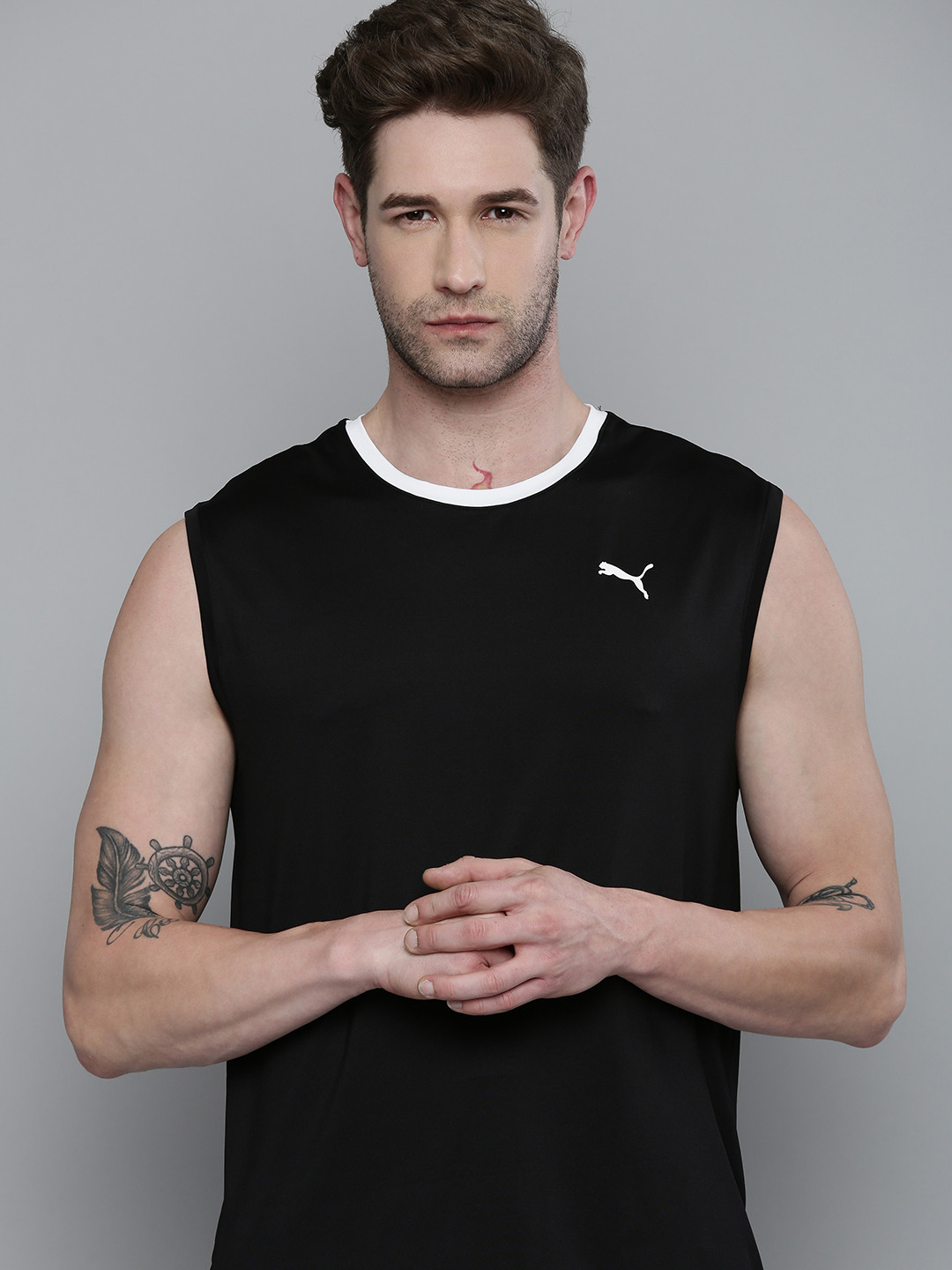 

one8 x PUMA Men Black Back Printed Virat Kohli Sleeveless T-shirt