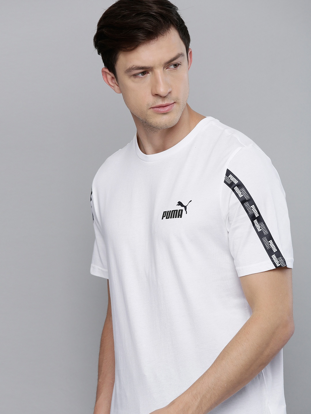 

Puma Men Regular Fit Pure Cotton T-shirt with Printed Detail, White