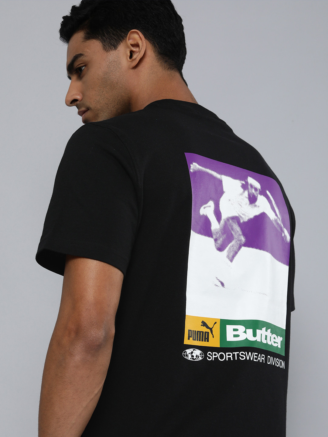 

PUMA x Butter Goods Unisex Black Graphic Printed Pure Cotton Loose Pure Cotton T-shirt