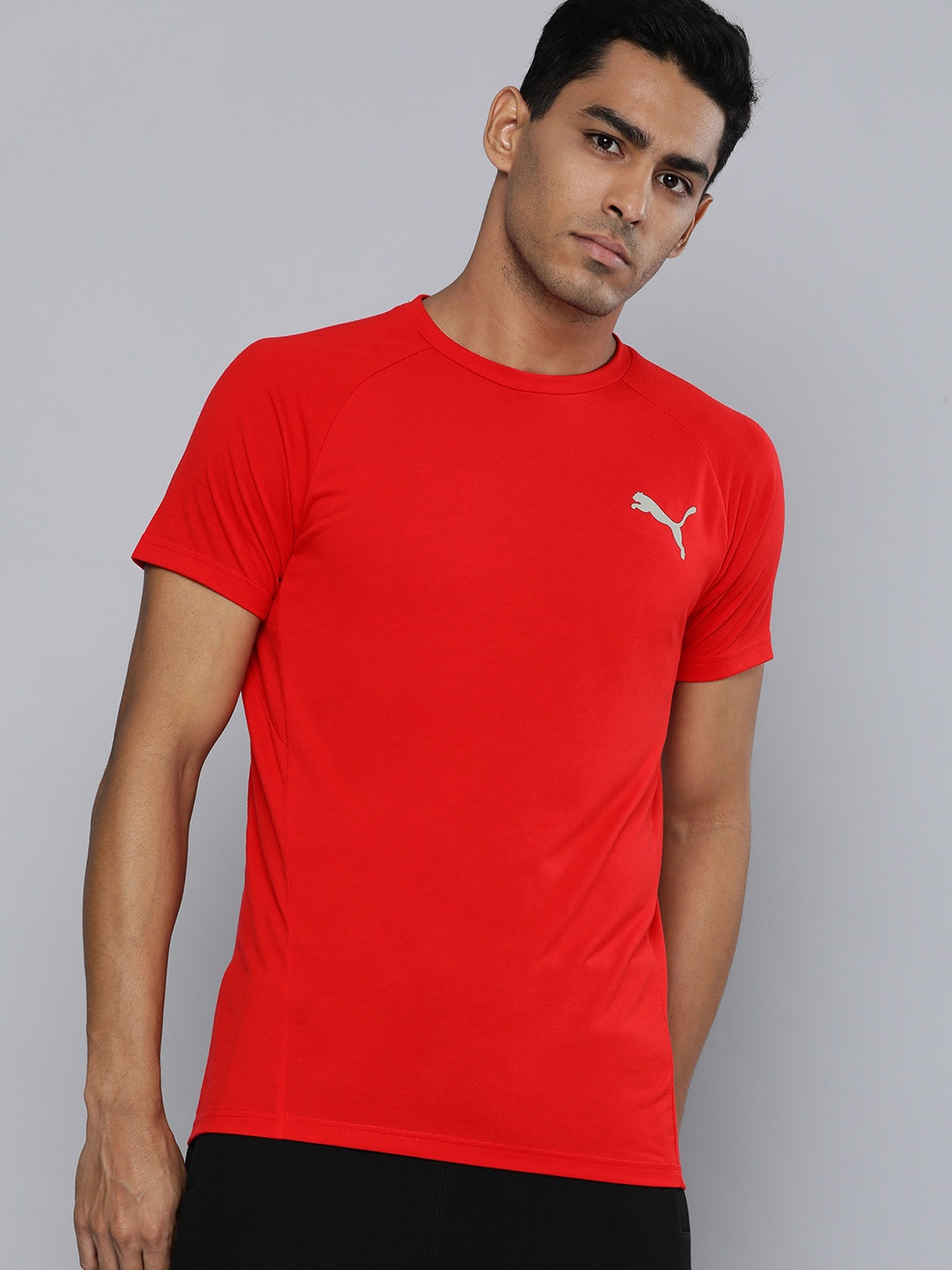 

Puma Men Red dryCELL Evostripe Slim Fit T-shirt