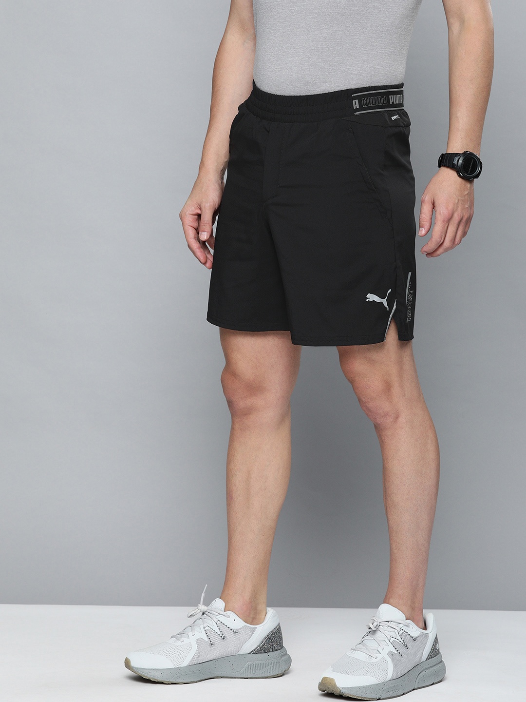 

Puma Men Black Solid DryCell Woollen 7" Woven Running Sports Shorts