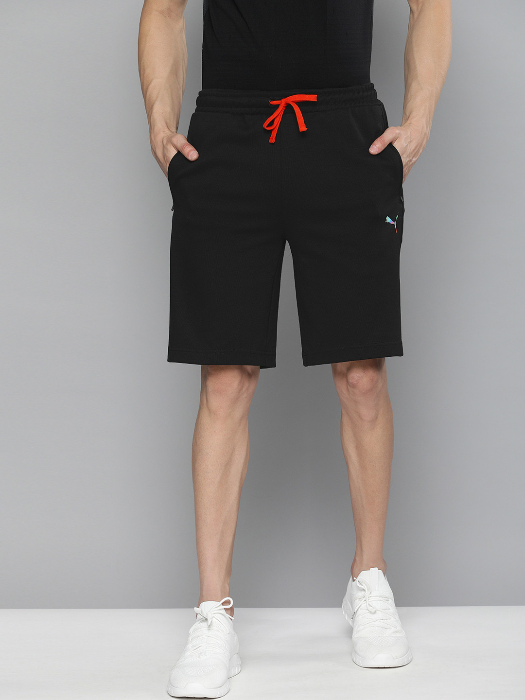 

one8 x PUMA Men Black Slim Fit Solid VK Sports Shorts