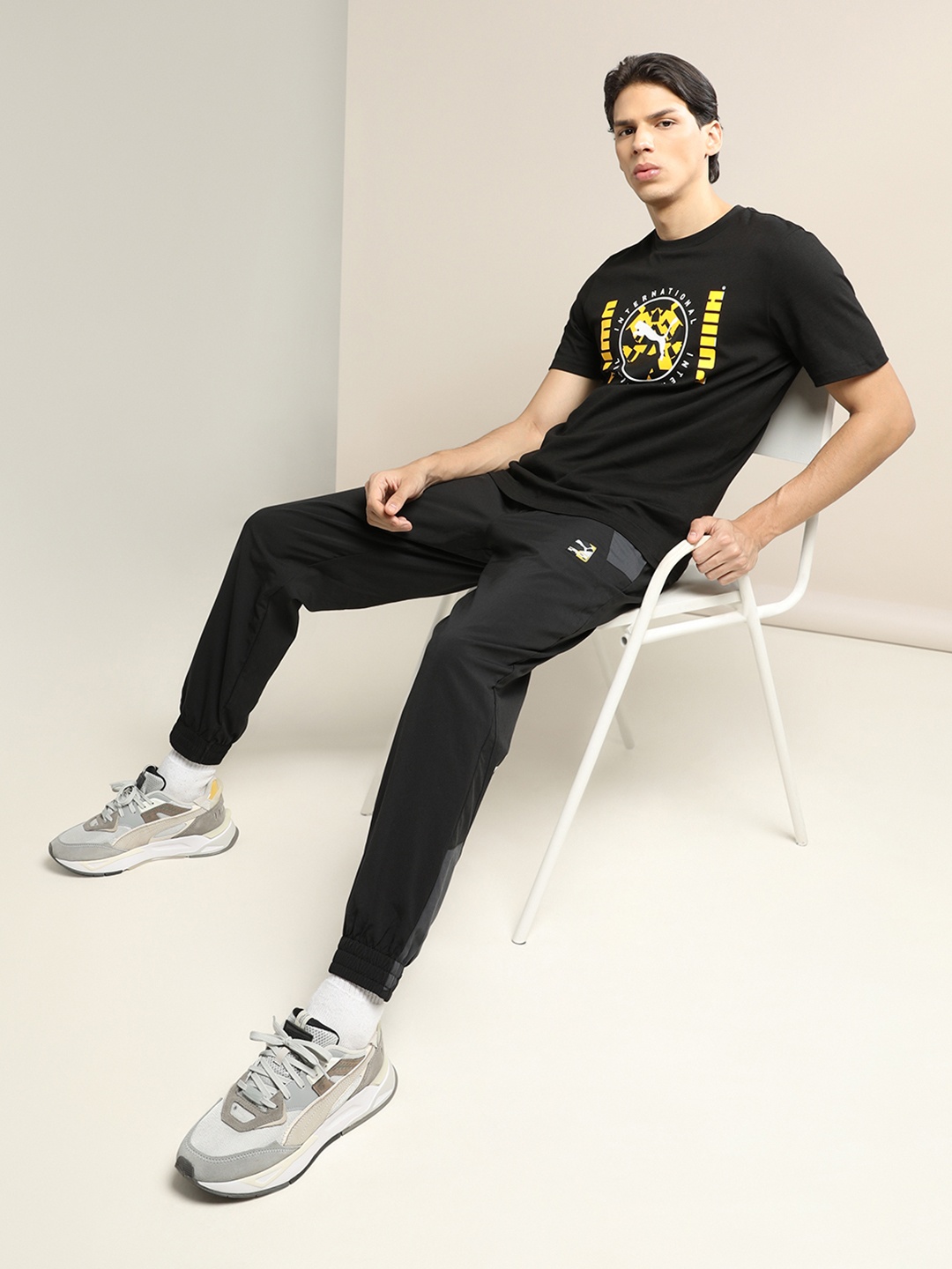 

Puma International Men's Black Coloublocked DryCell Winter Pants