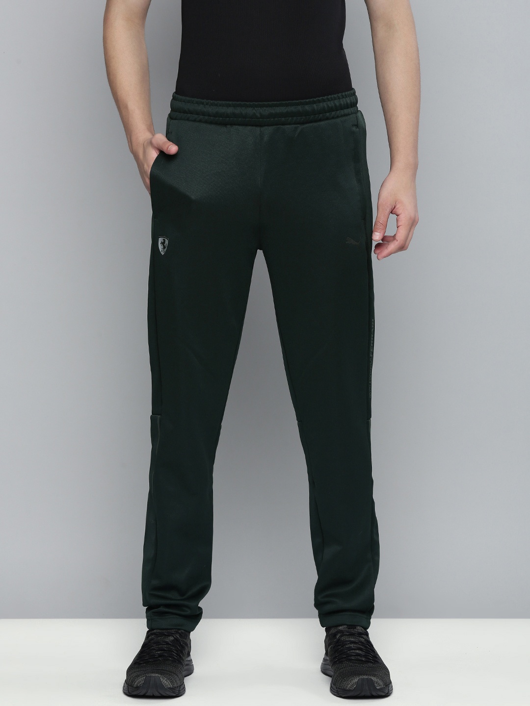 

PUMA Motorsport Men Dark Green Solid dryCELL Scuderia Ferrari Style T7 Motorsports Track Pants