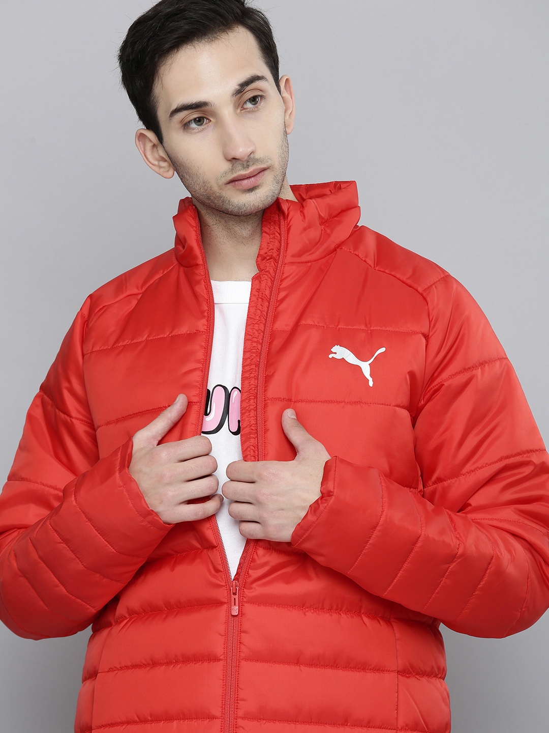 

Puma Men Red Solid Lightweight Padded Slim Fit Jacket