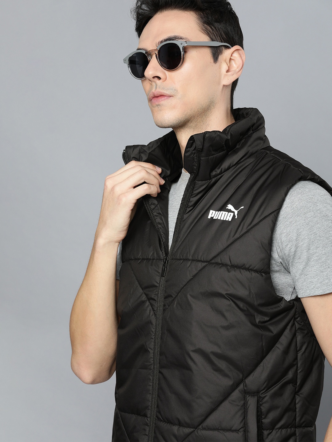 

Puma Men Black Water Repellent Essential warmCELL Vest Padded Jacket
