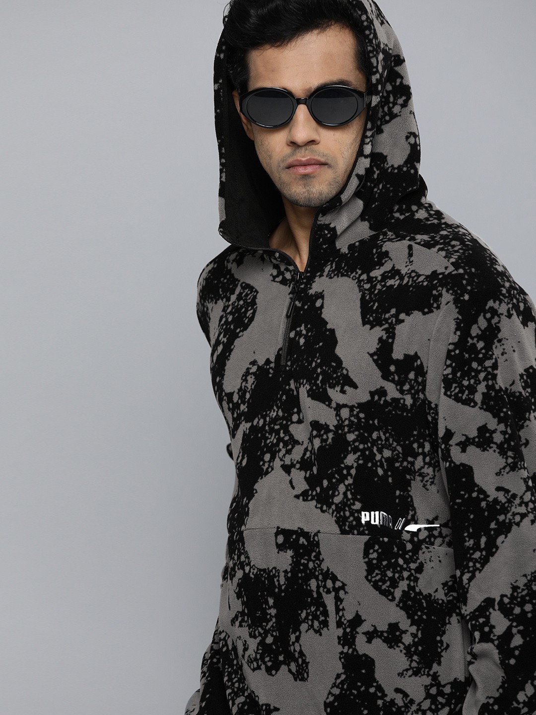 

Puma Men Printed RAD CAL Polarfleece Hooded Regular Fit Sweatshirt, Black