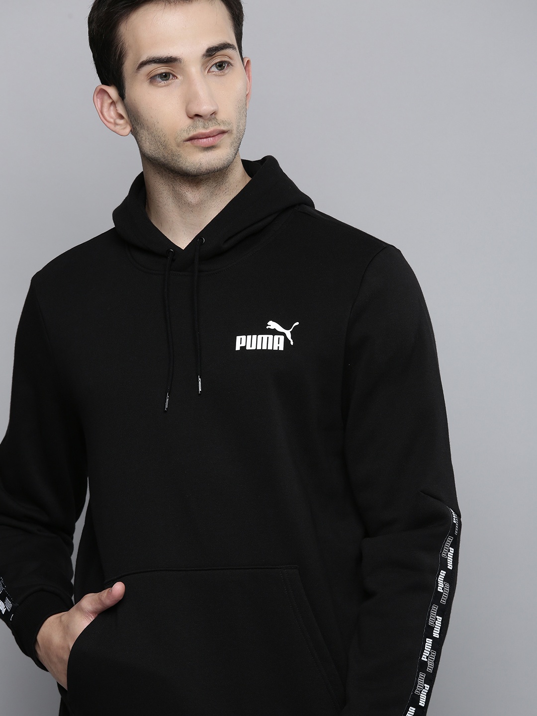 

Puma Men Black Solid POWER Hooded Sweatshirt