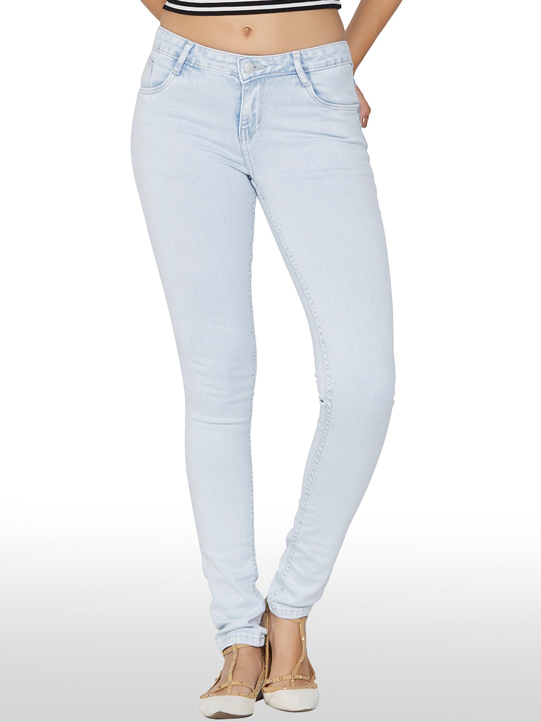 

Kraus Jeans Women Blue Skinny Fit Mid-Rise Clean Look K3006 Jeans