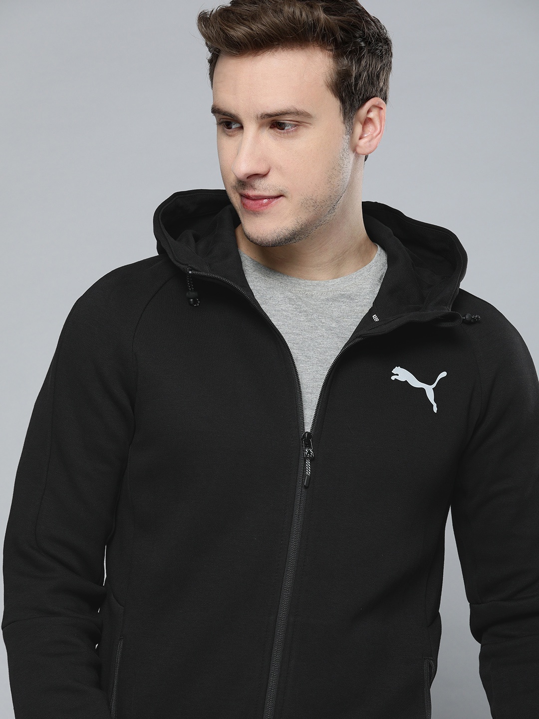 

Puma Men Slim Fit EVOSTRIPE Full-Zip DryCELL Sporty Track Jacket, Black