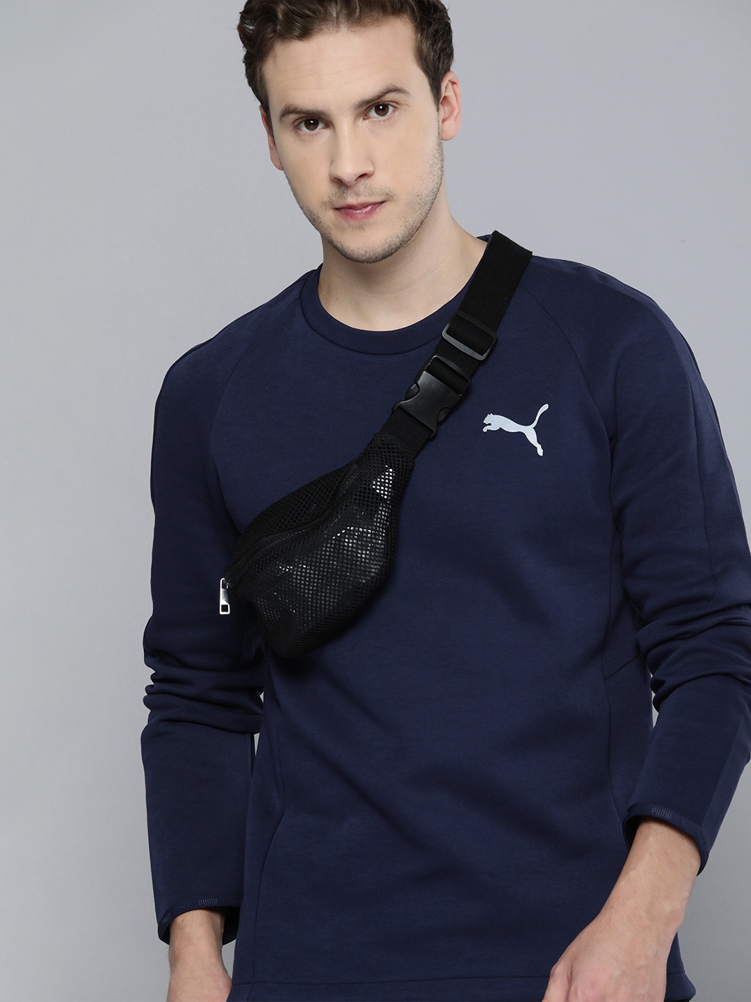 

Puma Men Navy Blue Hooded Slim Fit Sweatshirt